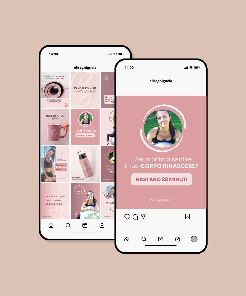 mockup template social servizio social flow