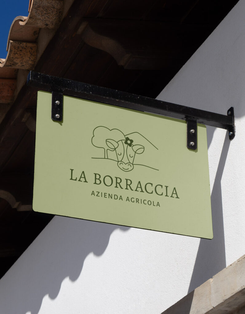 mockup insegna con logo la borraccia applicato