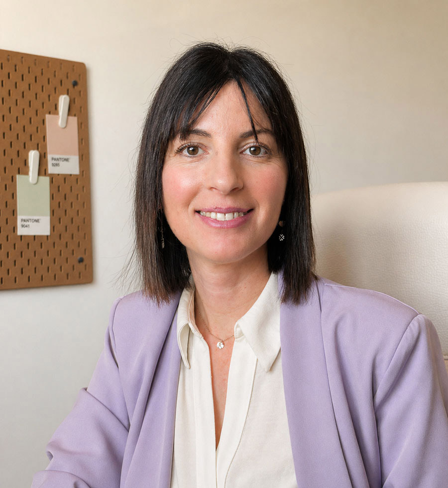 Stefania Billera brand designer ritratto con sorriso per call conoscitiva